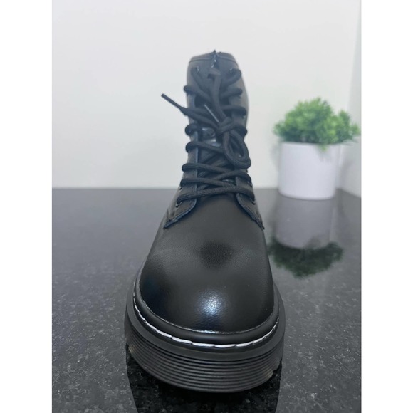 Black Combat Boots Lace Up Comfort Cushion Sole Size 11 - Picture 6 of 10